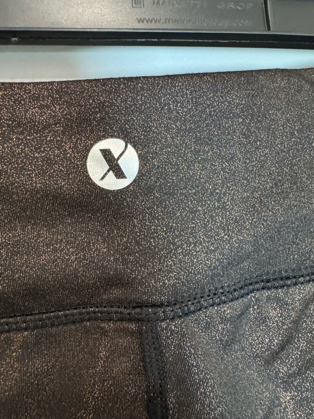 Xersion Performance Legging Mid-rise-fitted Jet Black Glitter Medium-Women's-NWT - Picture 4 of 12
